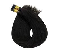 Extensiones De Cabello Humano Con Punta En I, 50/100 Hebras, Queratina, Preadheridas, Suaves Y Lisas FáCil De Usar(50 Strands,#1B_20INCHES)