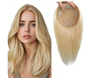 Extensiones de cabello humano de 10 pulgadas para mujeres, postizos de cabello fino con línea natural, extensiones de cabello con clip para volumen y cobertura de canas, color #613
