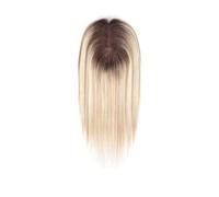 Extensiones de cabello humano de 12 pulgadas para mujer sin flequillo, extensiones de cabello humano con base de encaje de 4,5 x 5 pulgadas, mullidas y naturales (pelo rubio y brillante)
