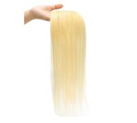 Extensiones de cabello humano de 16 pulgadas for mujer, base de seda suiza transpirable de 3 x 4 pulgadas, con clip, densidad 110(Blonde)