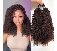 Extensiones de cabello humano de ganchillo #1B/30 de dos tonos, multitextura, rizado, color degradado, raíces negras, reutilizables, 18 pulgadas, 240 g, cabeza completa