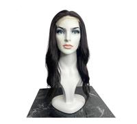 Extensiones de cabello humano for mujer, 20 x 20 cm, cobertura de área grande, cabello ondulado natural, base monocromática con clip for cabello fino y adelgazante, color negro natural.(24 IncH)