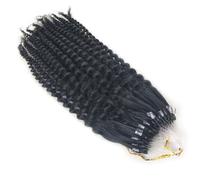 Extensiones de cabello humano Micro Link Extensiones de cabello real Fish Line Extensiones de cabello Micro Loop Ring Extensiones de cabello humano, rizado invisible, 100G 100 hebras,24 inch