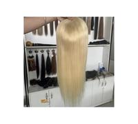Extensiones de cabello humano monofilamento de 5 x 5 pulgadas for mujer, tupé de poliuretano con clips de poliuretano alrededor, rubio claro.(18 inch)