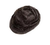Extensiones de cabello humano para hombre, transpirable, mono, con borde de poliuretano, encaje suizo Parrucca (2#, 6 x 8)