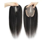 Extensiones de cabello humano para mujer, base mono, 12,7 x 12,7 cm, color negro natural, para una corona adelgazante y una amplia separación, ligeras y transpirables, para más volumen, se pueden