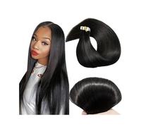 Extensiones de cabello humano real 20 piezas 50G cinta larga y recta en extensiones de cabello cabello Remy negro natural trama de piel cinta sin costuras en extensiones for mujer(26 inches)