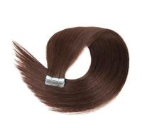 Extensiones de cabello humano real con cinta invisible, cabello humano Remy liso for mujeres, 20 unidades Wear and Go(Dark brown,16inch)
