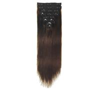 Extensiones de cabello humano real con clip, 8 unidades, 16-26 pulgadas, Remy virgen brasileño for mujer, trama doble, invisible, sin costuras. Easy Installation and Removal(4,22inches)