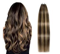 Extensiones de cabello humano Remy de 50 g, paquete de 20 unidades, para más longitud y volumen, fácil de instalar y quitar (T4P4-27,18 pulgadas)