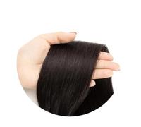 Extensiones de cabello humano Remy liso con clip, de 14 a 24 pulgadas, for cabeza completa, 6 unidades por juego Easy Installation and Removal(Natural black,18inch)