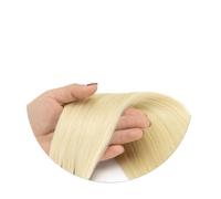 Extensiones de cabello humano Remy liso con clip, de 14 a 24 pulgadas, for cabeza completa, 6 unidades por juego Easy Installation and Removal(Bleach Blonde,20inch)