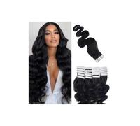 Extensiones de cabello humano Remy negro natural con cinta adhesiva, liso, sin costuras, trama de piel Easy Installation and Removal(40 pcs-100g,20 INCH)