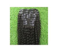 Extensiones de cabello humano rizado con clip, 9 piezas/juego, cabello Remy con clip, 120 g Easy Installation and Removal(Black,22inch)