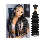 Extensiones de cabello humano rizado de 16 a 26 pulgadas for trenzas bohemias, sin trama.(22 22 22 22 inches)