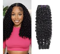 Extensiones de cabello humano rizado de Burmese, 1 paquete 100 % sin procesar, extensiones de cabello humano real, 12 A, extensiones de pelo rizado de Birmano con rizos en espiral para mujeres, color