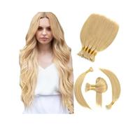 Extensiones de cabello humano trenzado a granel, sin trama, n.° 24, rubio, 100 g, mechones de cabello liso Remy(28 Inch)