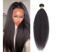 Extensiones De Cabello Humano Yaki Liso 20 Pulgadas Human Hair Bundles Cabello Humano Brasileño Para Uso Diario, 1 Paquete (Total 100 G) Las Texturas Yaki Ofrecen Un Aspecto Y Un Tacto Más Naturales.