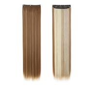 Extensiones de cabello invisibles, postizos sintéticos largos y rectos, pelucas de 32 pulgadas for mujeres Easy Installation and Removal(6H613)
