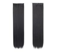 Extensiones de cabello invisibles, postizos sintéticos largos y rectos, pelucas de 32 pulgadas for mujeres Easy Installation and Removal(1B)