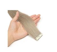 Extensiones de cabello real con cinta adhesiva, 8 colores, cabello humano Remy, extensiones de cabello con cinta adhesiva mini Easy Installation and Removal(Ash Blonde,10 PCS_16 INCH)