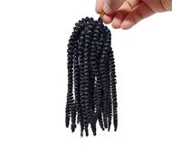 Extensiones de cabello rizado afro de ganchillo, rizos cortos, color negro, estilo afro twist, trenzas suaves for mujer Wear and Go(6 inch)