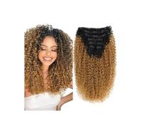 Extensiones de cabello rizado con clip de 20 pulgadas, trama doble, fibra resistente al calor, 150 g, extensiones de cabello sintético rizado for mujeres, 7 piezas Easy Installation and Removal(Honey