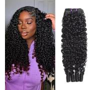 Extensiones de cabello rizado de Birmania, 100 % sin procesar, cabello humano real, 1 paquete con extensiones de pelo rizado en espiral, gruesas Remy para mujer, color negro natural de 45 cm