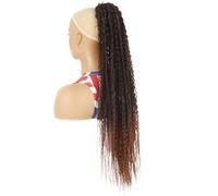 Extensiones de cabello rizado largo de 32 pulgadas, extensiones de cabello sintético con clip con cordón de cola de caballo para mujeres para uso diario (1BT33)