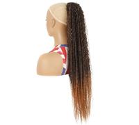 Extensiones de cabello rizado largo de 32 pulgadas, extensiones de cabello sintético con clip con cordón de cola de caballo para mujeres para uso diario (1BT30)