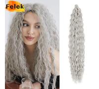 Extensiones de Cabello Rizado Sintético de 22 Pulgadas, Estilo Ariel, para Trenzas de Ganchillo, Ombre Borgoña, Ondas de Agua, Cabello Afro Pink