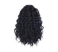 Extensiones de cabello sintético con cordón, cola de caballo abultada, afrorizado, 25 cm, marrón Ponytail Extension(Natural Black)