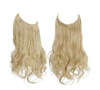 Extensiones de cabello sintético de salud sin clips, cabello sintético, ondulado natural, rizado, postizo para el cuidado personal de las mujeres (rubio ceniza pálida, 35,5 cm)