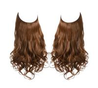 Extensiones de cabello sintético de salud sin clips, pelo sintético, ondulado natural, rizado, postizo para el cuidado personal de la mujer (Copper Auburn, 40,42 cm)