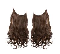 Extensiones de cabello sintético de salud sin clips, pelo sintético, ondulado natural, rizado, postizo para el cuidado personal de la mujer (marrón jengibre, 40 cm)