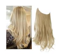 Extensiones de cabello sintético de salud sin clips, pelo sintético, ondulado natural, rizado, postizo para el cuidado personal de la mujer (rubio oscuro, 40 cm)