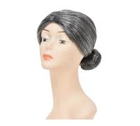 Extensiones de cabello sintético for cosplay, pelucas grises for mujer mayor, transpirables, for disfrazarse, for abuela, sombrero for mujer