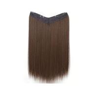 Extensiones de cabello sintético largo y liso con clip en una sola pieza, perfectas for el cabello de mujer, clips y accesorios for el cabello. Wear and Go(Light Brown,24inches)