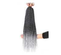 Extensiones de cabello sintético trenzado a crochet for mujeres negras hechas a mano. Easy Installation and Removal(TGREY,18inch)