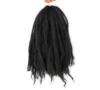 Extensiones de cabello sintético trenzado Marley Twist de 18 pulgadas, afro, rizado, de ganchillo, for rastas postizas, largo y elástico. Easy Installation and Removal(#1B)