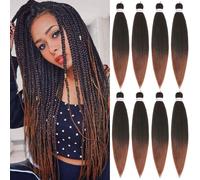 Extensiones de cabello trenzado Alrence preestirado, trenzas largas de 76 cm, 8 paquetes, extensiones profesionales de cabello trenzado sint tico