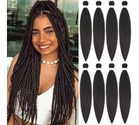Extensiones de cabello trenzado casta o oscuro de 76 cm, 8 paquetes, trenzas sint ticas profesionales de crochet, textura suave Yaki, ajuste con