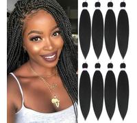 Extensiones de cabello trenzado de 16 pulgadas, 8 paquetes, trenzas sint ticas profesionales de crochet, textura suave yaki, fijaci n con agua ca