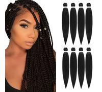 Extensiones de cabello trenzado preestirado Difunee de 50 cm (8 paquetes), de longitud media, textura Yaki, trenzas de ganchillo suaves, color ne