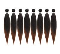 Extensiones de cabello trenzado preestirado Difunee de 61 cm (8 paquetes) con textura Yaki, trenzas de ganchillo suaves, color marr n ombr , con