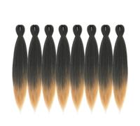 Extensiones de cabello trenzado preestirado ROSDINA - 40 cm (8 paquetes) rubio degradado corto para trenzas retorcidas o de caja, textura Yaki, f