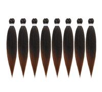 Extensiones de cabello trenzado preestirado ROSDINA - 61 cm (24 pulgadas), 8 paquetes, color marr n ombr , para trenzas largas o trenzas de caja,