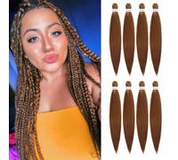 Extensiones de cabello trenzado preestirado ROSDINA de 71 cm (8 paquetes), color marr n, superlargo, para trenzas retorcidas o de caja, textura Y