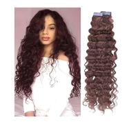 extensiones de cinta Extensiones de cabello humano con cinta de ondas profundas de 12 a 26 pulgadas, cinta de cabello rizado Remy, extensión adhesiva de trama de piel de cabello Remy europeo Extension