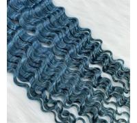extensiones de cinta Human Hair Extensions 18Inches Tape in Remy Curly Hair Bundles For Women 40G Extensiones de cabello(Blue)